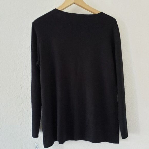 NWT - I.N.C. Twist-Front Black Long-Sleeve Sweater - Size L - Picture 3 of 3